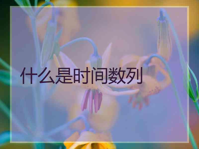 什么是时间数列