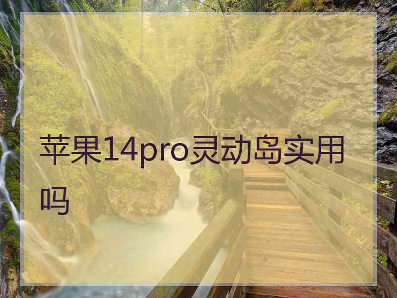 苹果14pro灵动岛实用吗