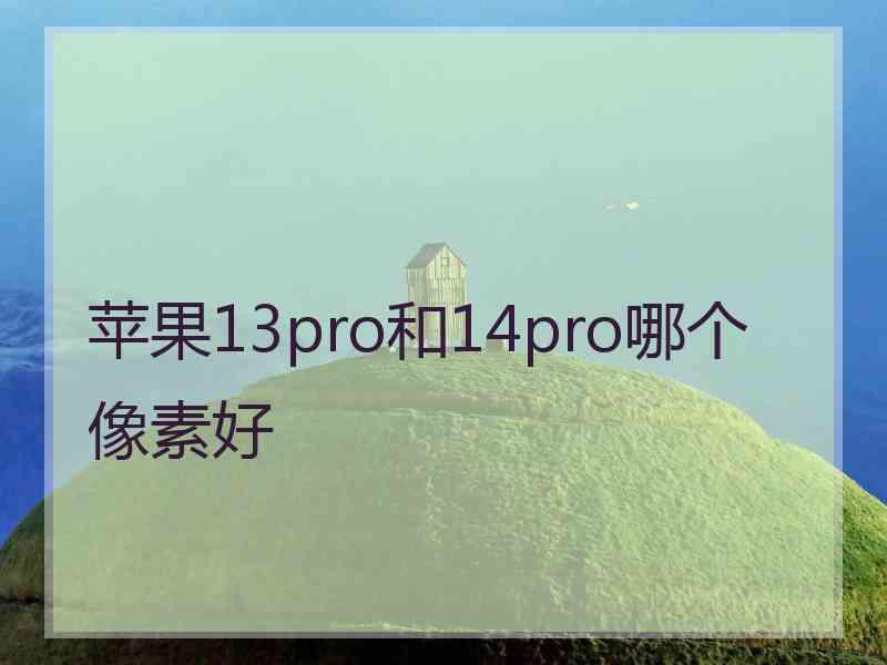 苹果13pro和14pro哪个像素好