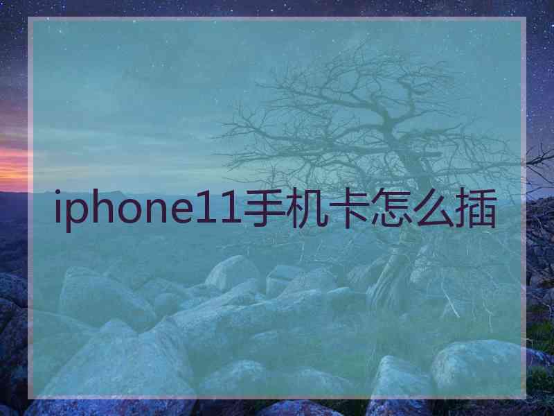 iphone11手机卡怎么插