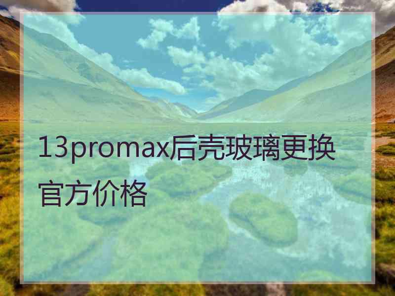 13promax后壳玻璃更换官方价格