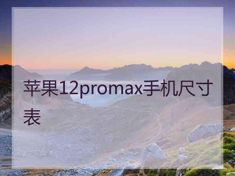 苹果12promax手机尺寸表