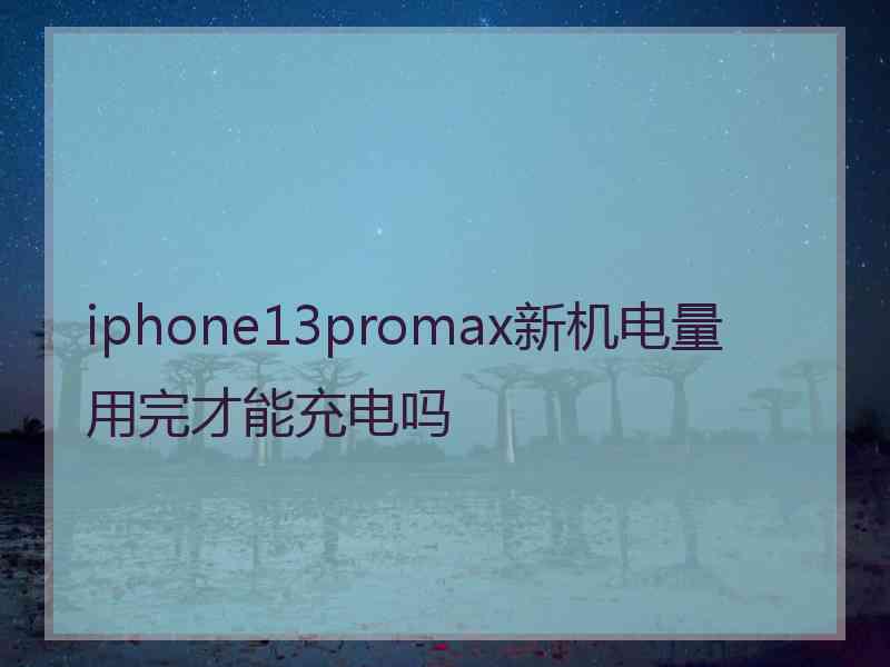 iphone13promax新机电量用完才能充电吗