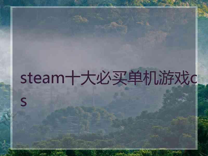 steam十大必买单机游戏cs