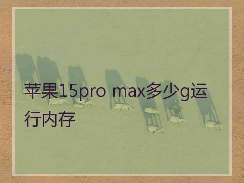 苹果15pro max多少g运行内存