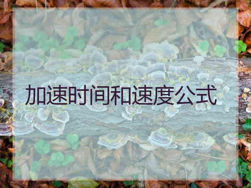 加速时间和速度公式