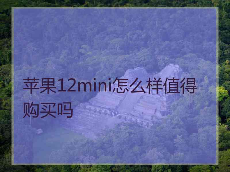 苹果12mini怎么样值得购买吗