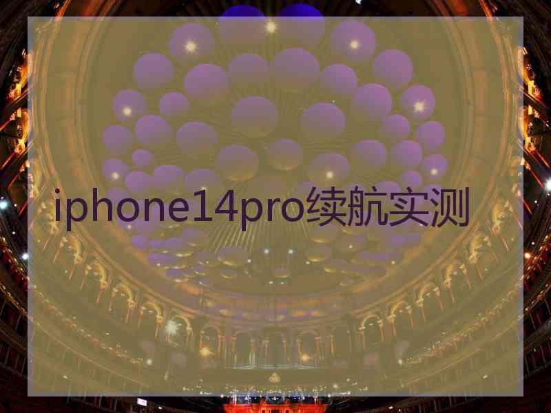 iphone14pro续航实测