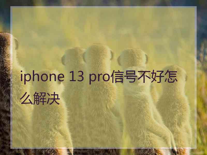 iphone 13 pro信号不好怎么解决