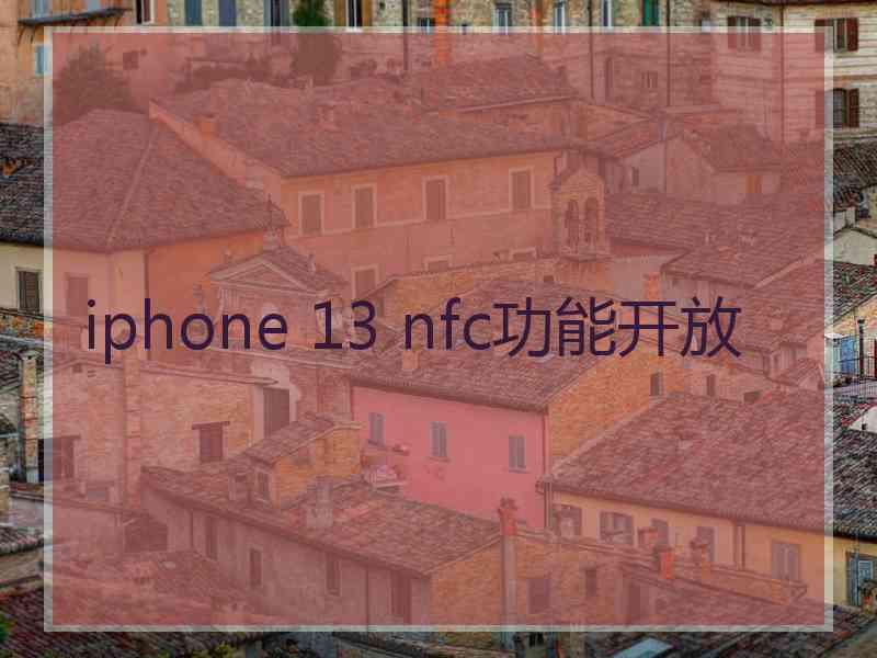 iphone 13 nfc功能开放