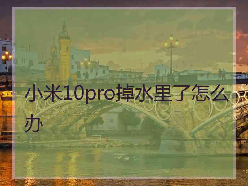 小米10pro掉水里了怎么办