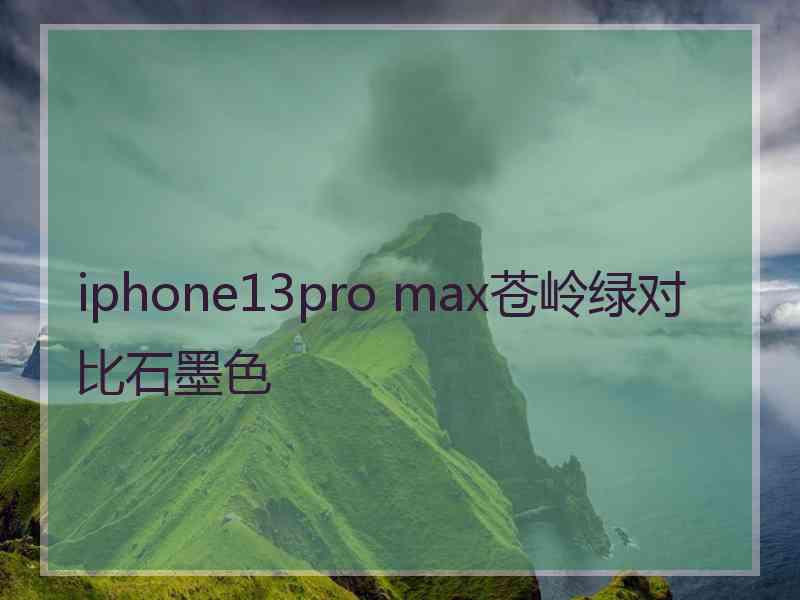 iphone13pro max苍岭绿对比石墨色