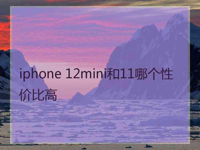 iphone 12mini和11哪个性价比高