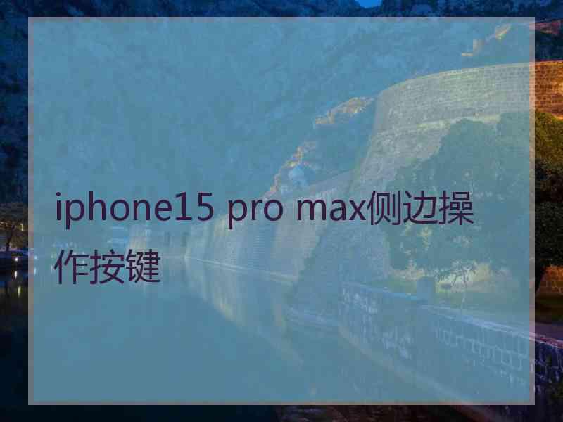 iphone15 pro max侧边操作按键