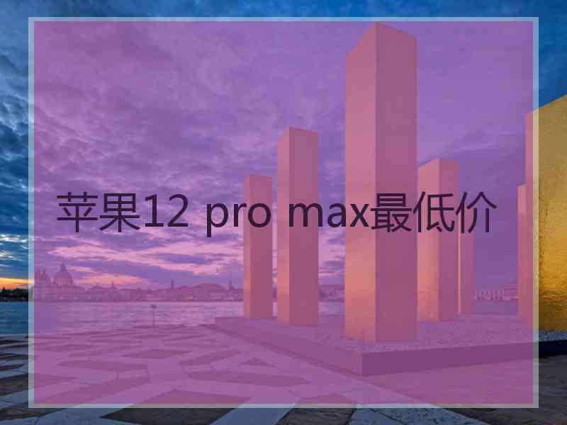 苹果12 pro max最低价