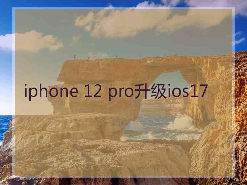 iphone 12 pro升级ios17