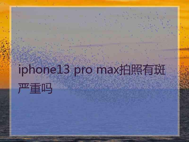 iphone13 pro max拍照有斑严重吗