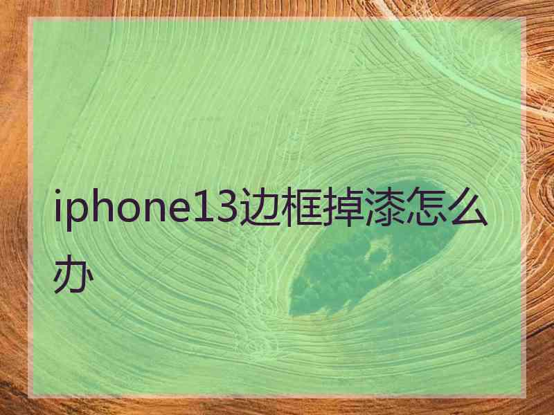 iphone13边框掉漆怎么办