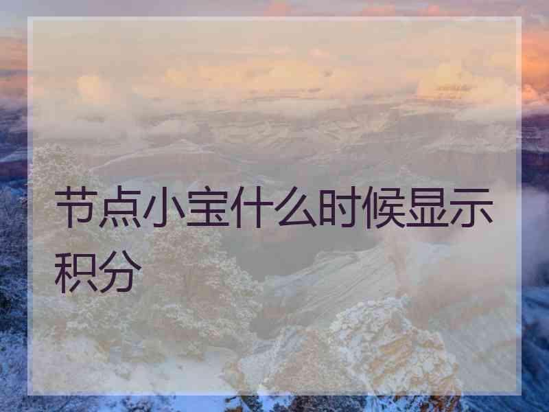 节点小宝什么时候显示积分