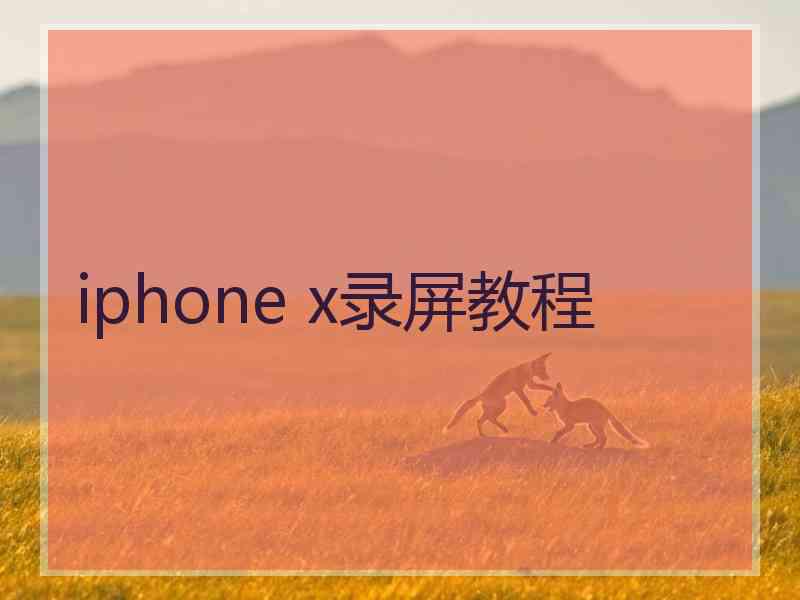 iphone x录屏教程