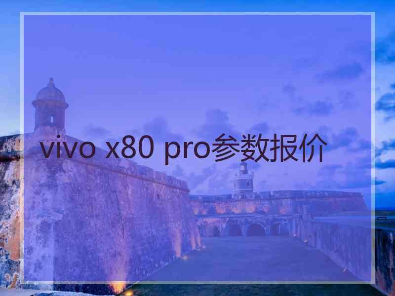 vivo x80 pro参数报价