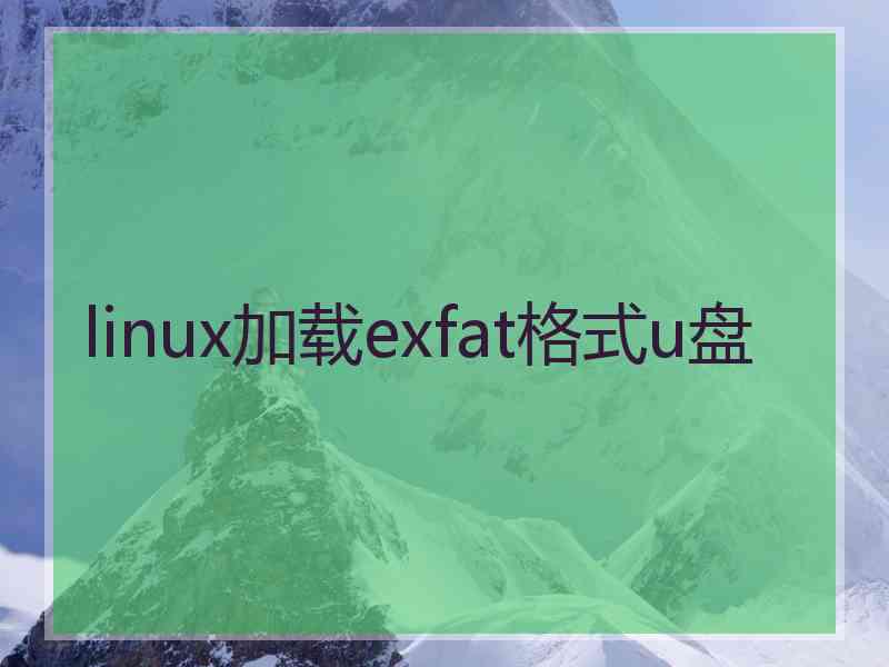 linux加载exfat格式u盘