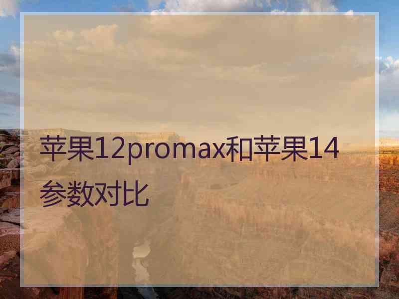 苹果12promax和苹果14参数对比