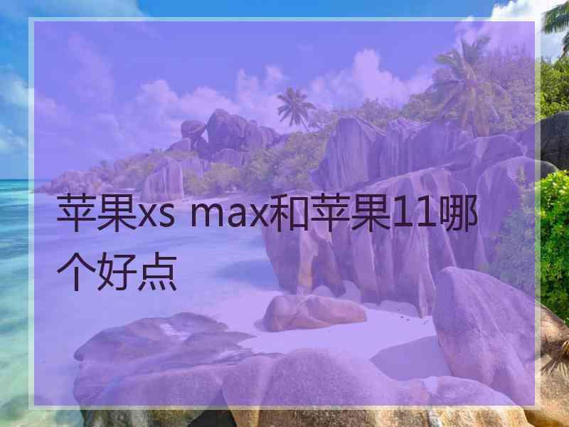 苹果xs max和苹果11哪个好点