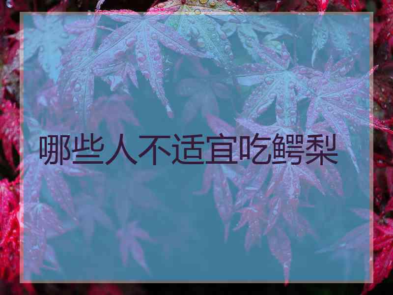 哪些人不适宜吃鳄梨