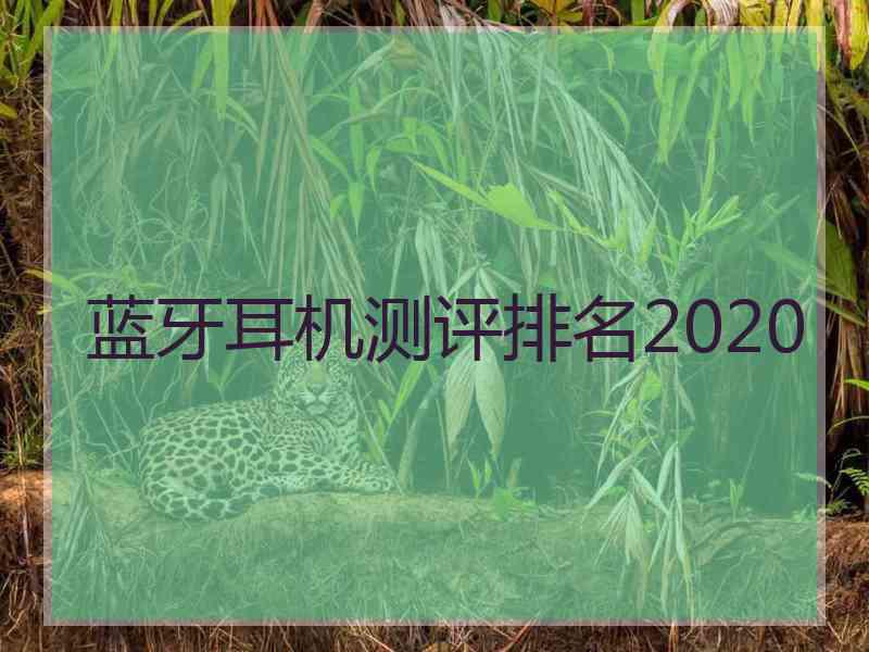 蓝牙耳机测评排名2020