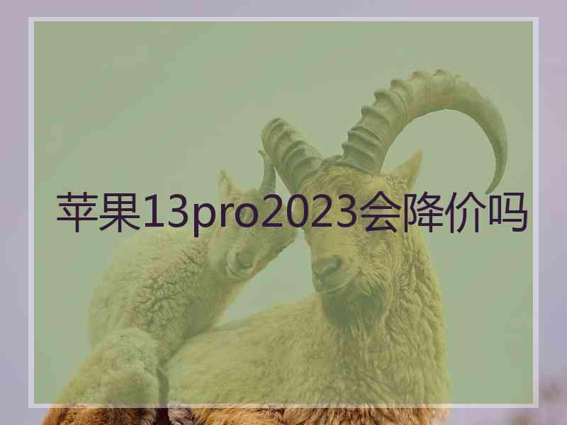 苹果13pro2023会降价吗