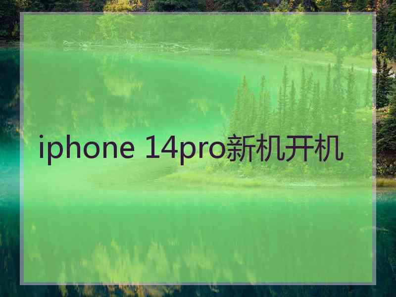 iphone 14pro新机开机