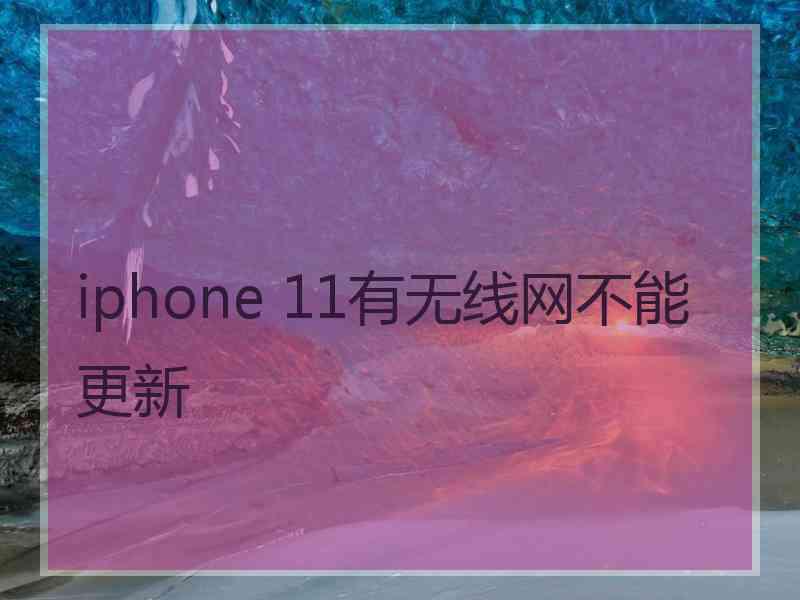 iphone 11有无线网不能更新
