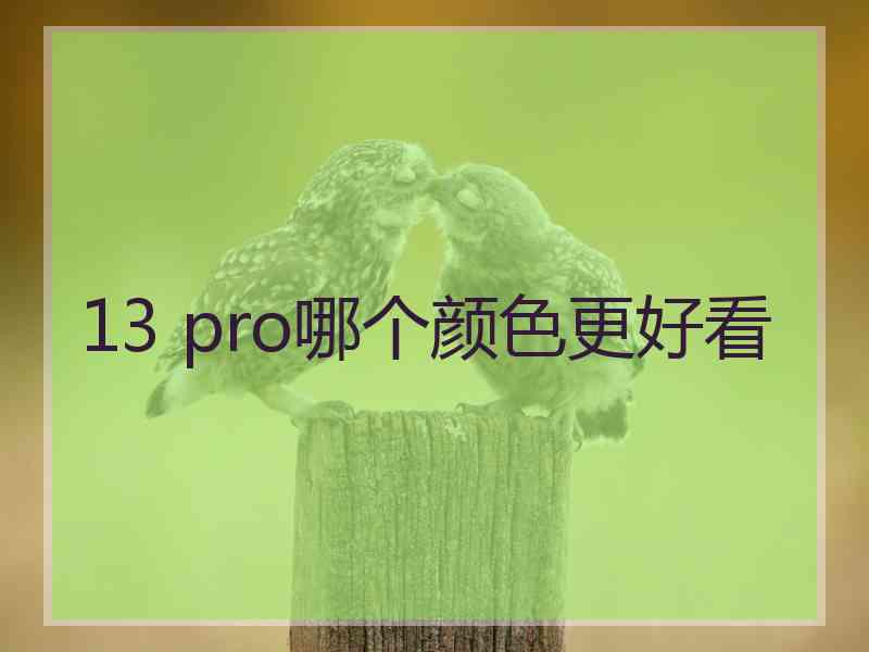 13 pro哪个颜色更好看