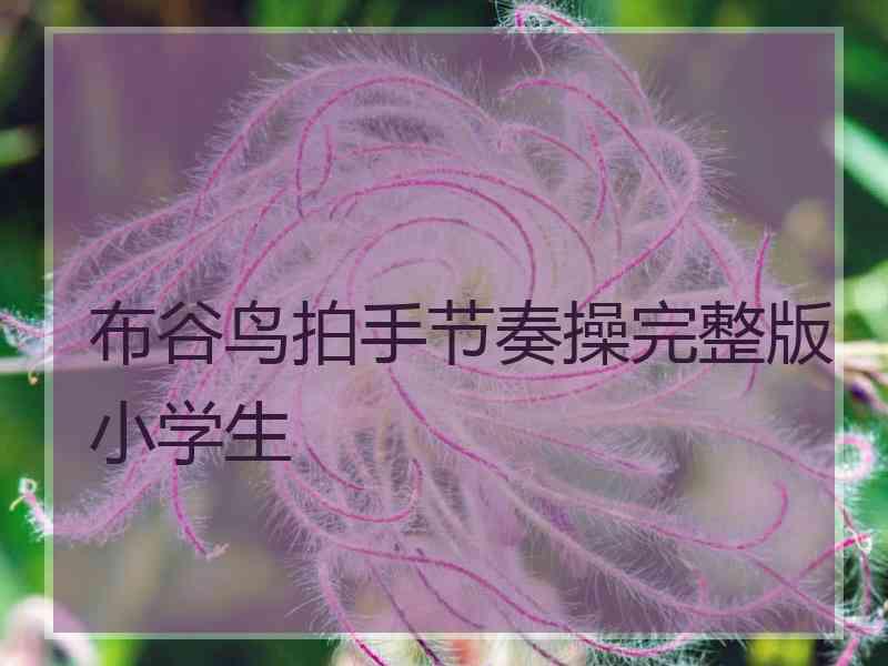 布谷鸟拍手节奏操完整版小学生