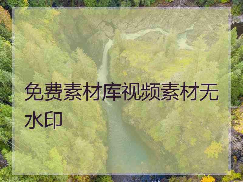 免费素材库视频素材无水印