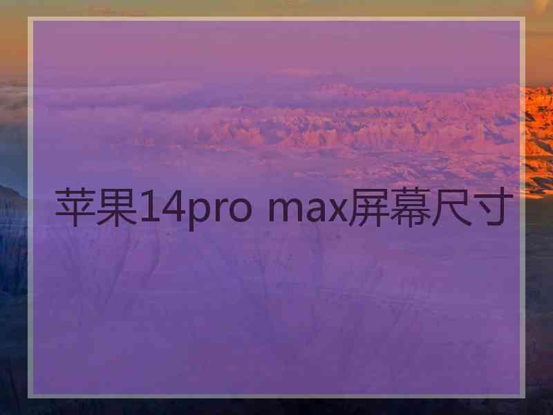 苹果14pro max屏幕尺寸