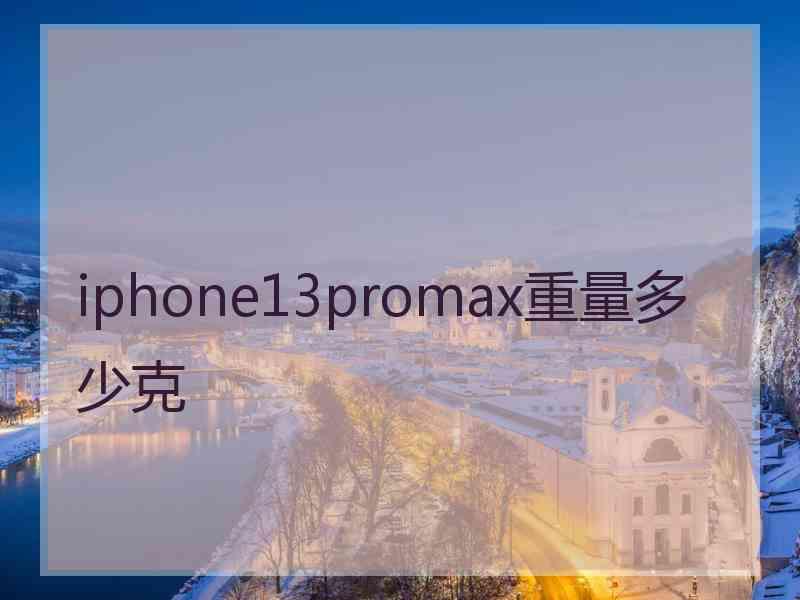 iphone13promax重量多少克