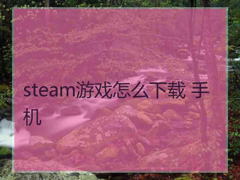 steam游戏怎么下载 手机