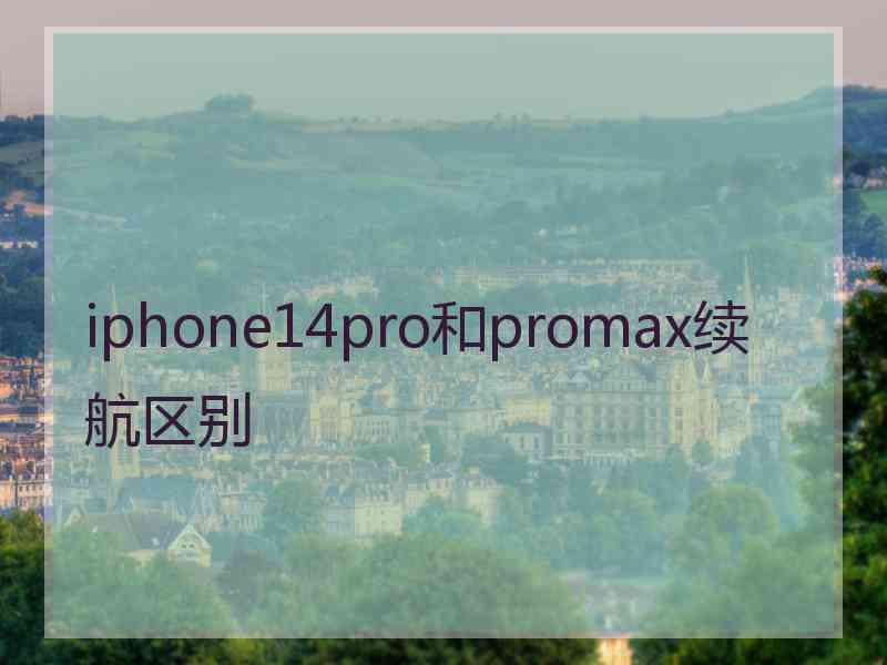 iphone14pro和promax续航区别