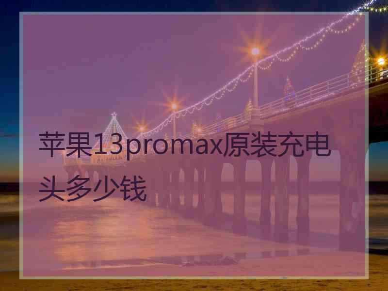 苹果13promax原装充电头多少钱