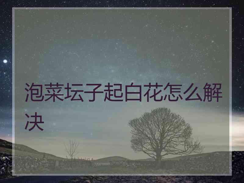 泡菜坛子起白花怎么解决