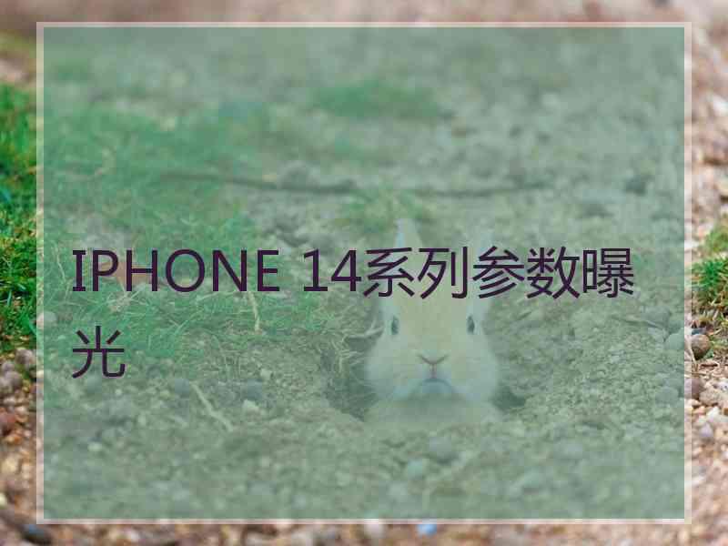 IPHONE 14系列参数曝光