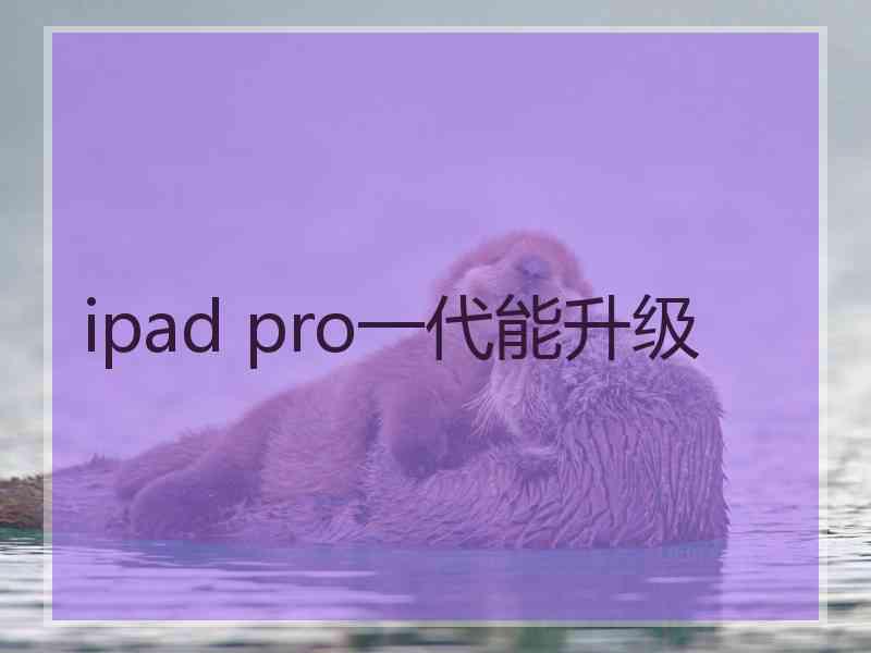 ipad pro一代能升级