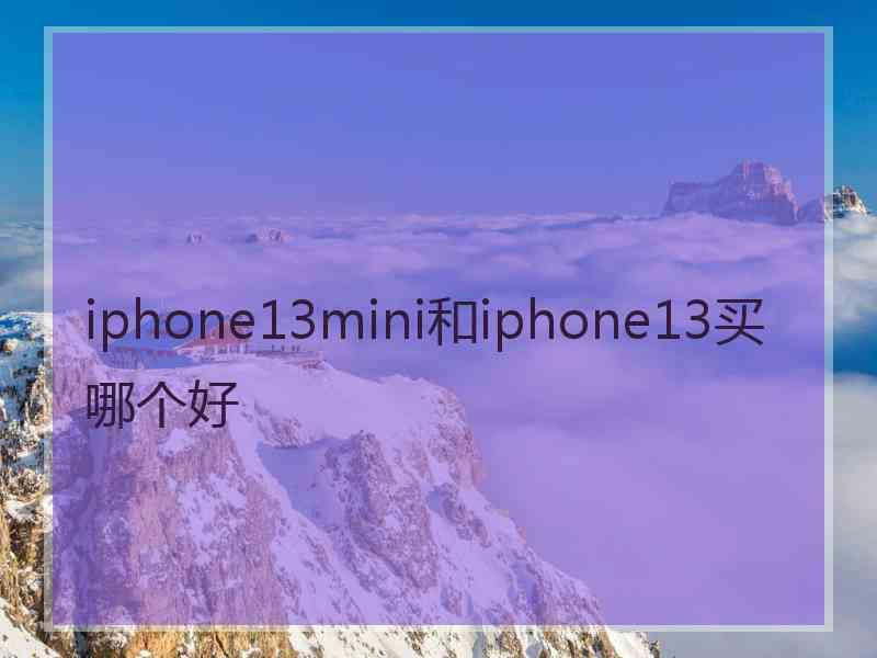 iphone13mini和iphone13买哪个好