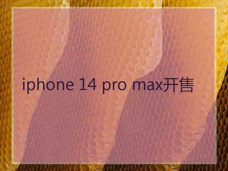 iphone 14 pro max开售