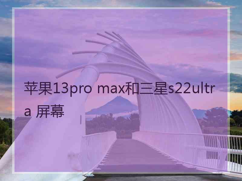 苹果13pro max和三星s22ultra 屏幕