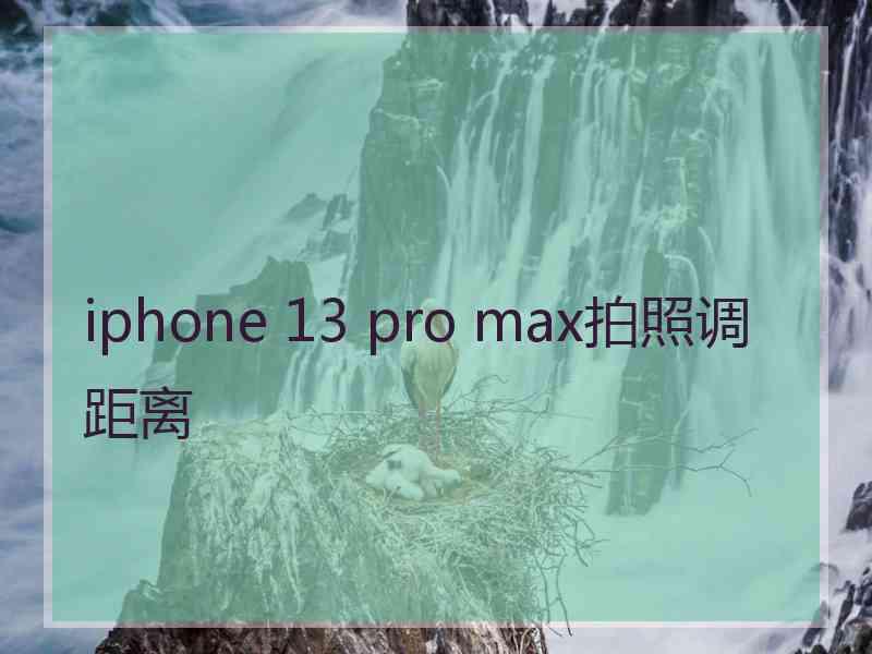 iphone 13 pro max拍照调距离