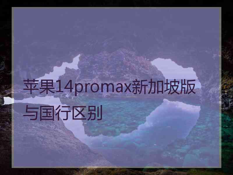 苹果14promax新加坡版与国行区别