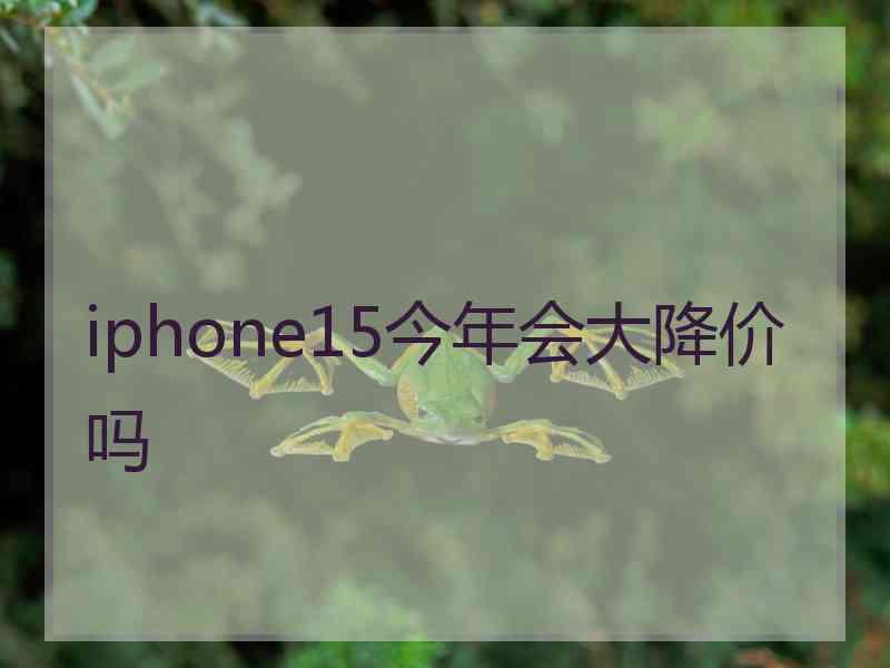 iphone15今年会大降价吗